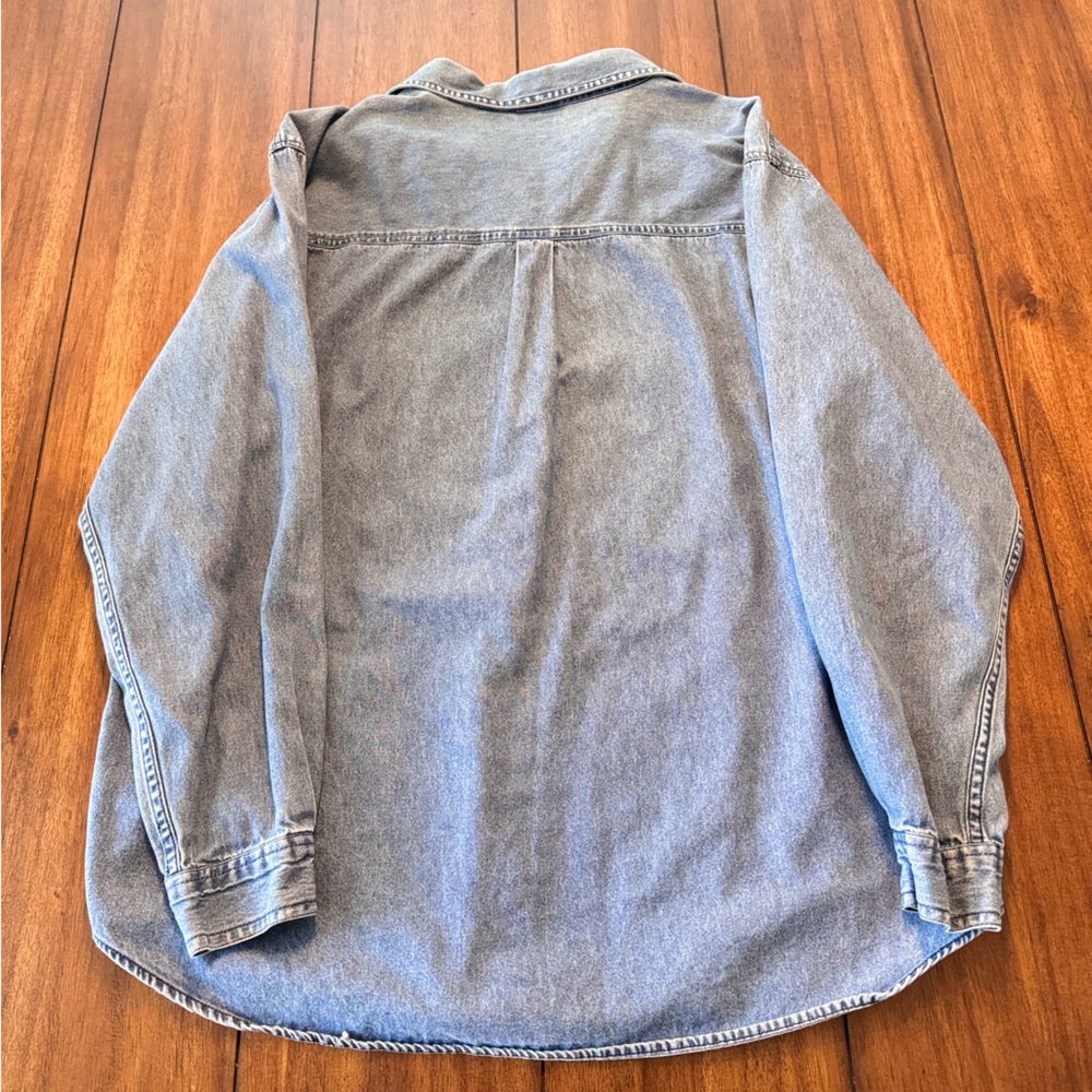 Cabin Creek Women’s Vintage Fall Themed Farm Embroidered Denim Button Down Large - Picture 2 of 7